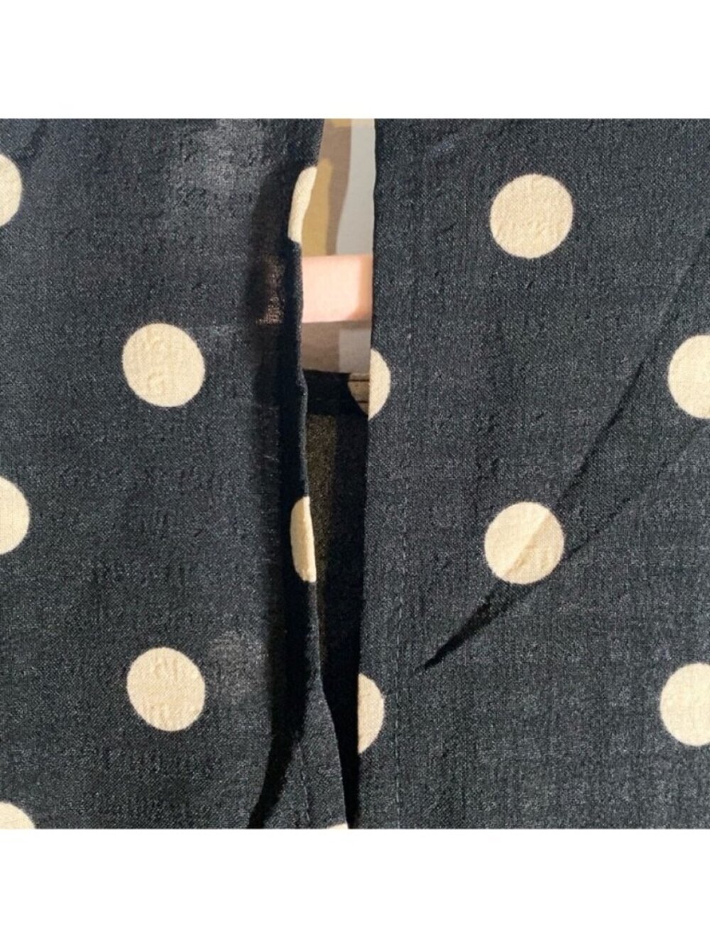 Blu Pepper Large Polka Dot Long Sleeve Black Dress With Cuffs & Back Keyhole - Picture 6 of 7